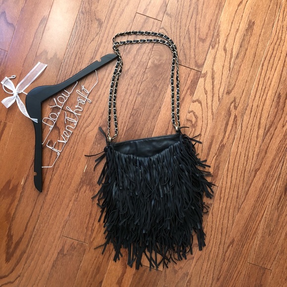 Urban Outfitters Handbags - SOLD Ecoté {Urban Outfitters} Black Fringe Purse